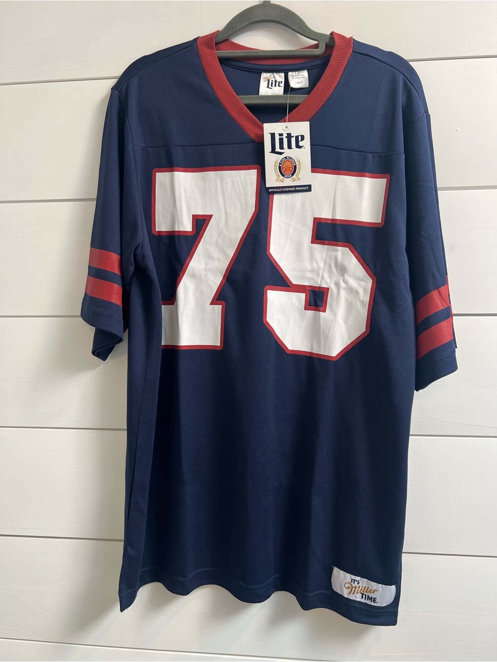 🍺 NWT Miller Lite Beer Football Jersey full graphic check out the back!